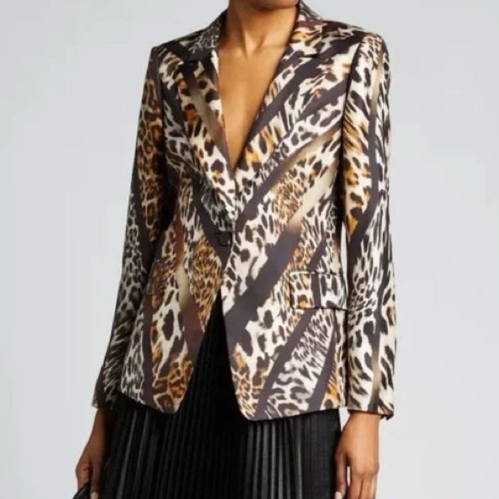 Kobi Halperin Silk Mackenzie Animal Print Blazer Size L
